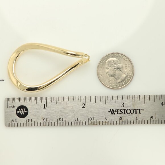 14k Swirl Hoops Earrings Italian 14k Gold Artistic twisted Shape Hoop (#10) - Picture 6 of 9